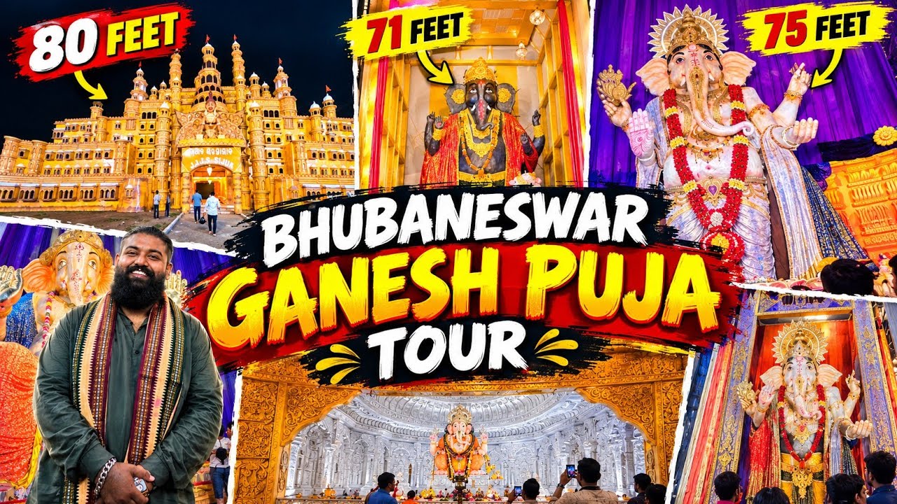 Bhubaneswar Ganesh Puja Tour ❤️ Tallest Ganesh Idols Ever // Jena Babu Vlogs 