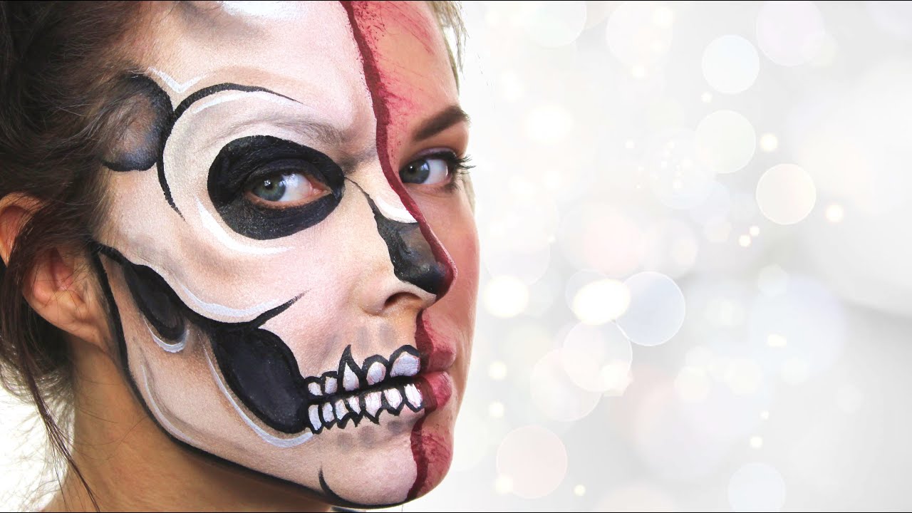 Skull Face Painting | Halloween makeup for kids