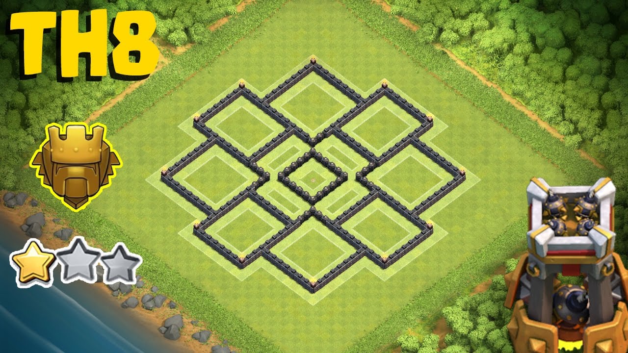 BEST TH8 Hybrid Base with Bomb Tower &diams; Th8 hybid base anti everything, anti 2 star