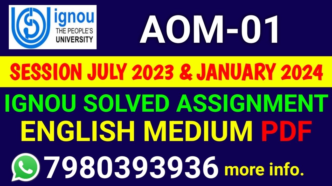 AOM 1 Solved Assignment 2023-24 English, AOM 1 Solved Assignment 23-24, AOM-01 Assignment