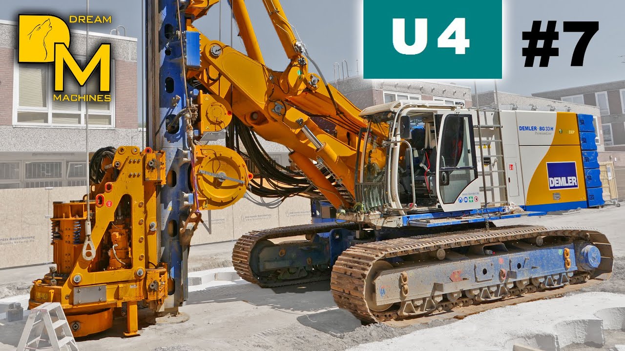 BAUER BG33H BOHRGERÄT CATERPILLAR 323F BAGGER BAUSTELLE U-BAHN U4 NEUBAU HAMBURG [7] DREAM MACHINES