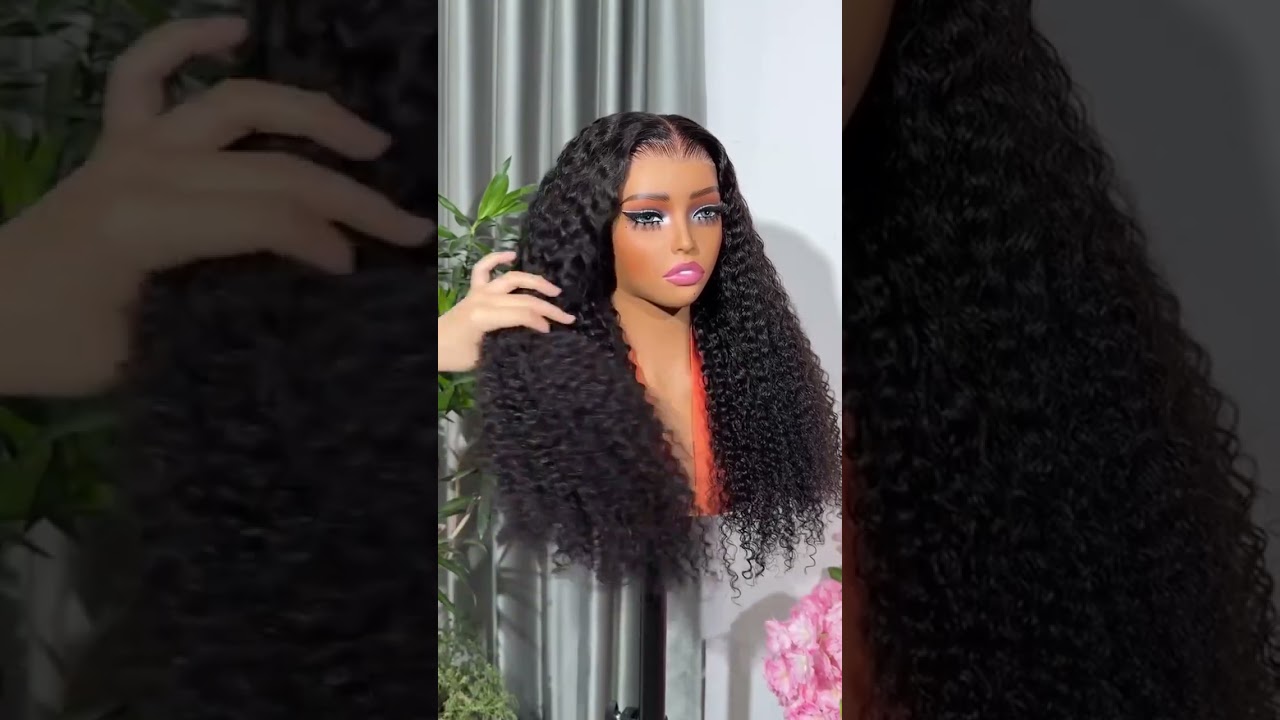 Doubleleafwig Brazilian human hair kinky curly 360 lace frontal wig with baby hair for black women