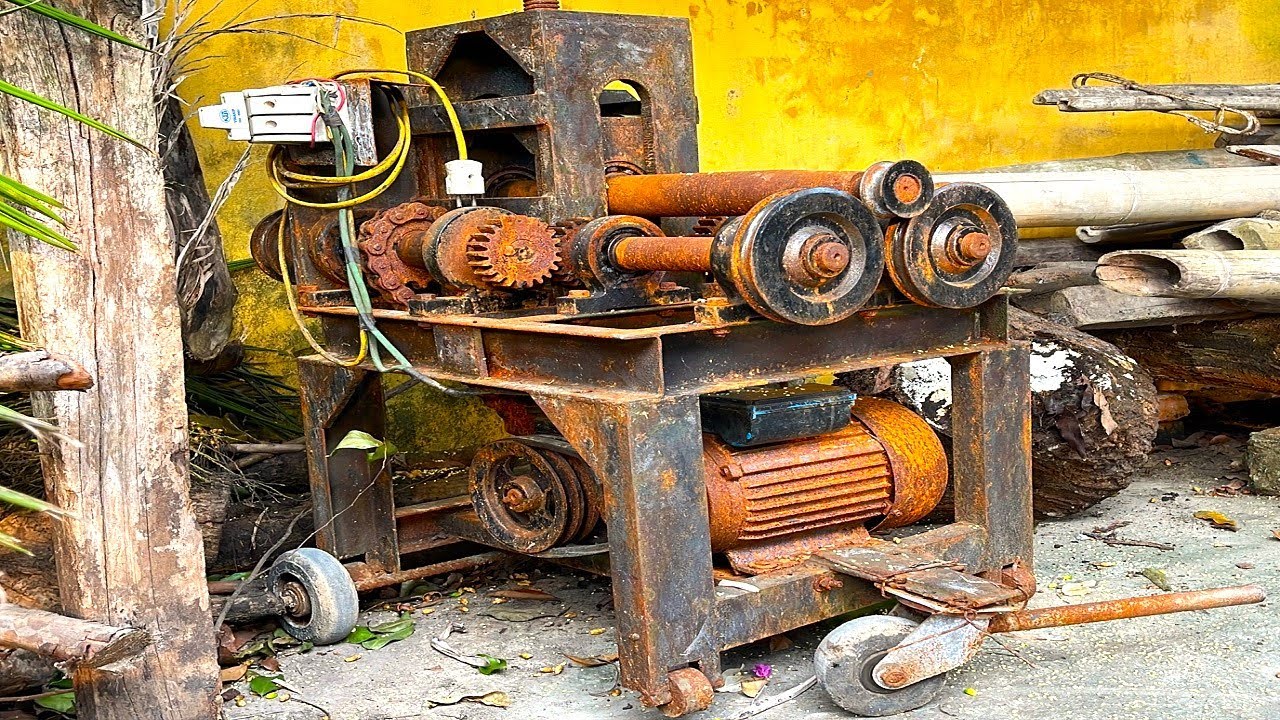 Restoration The Classic Giant Steel Pipe Bender // Fully Restored Large Metal Bending Machine