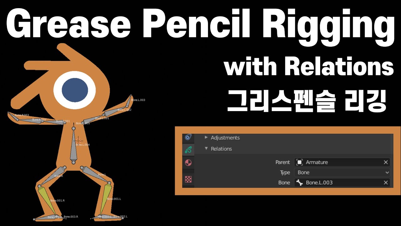 Blender Grease Pencil Rigging(2D Animation Rig using Relations)
