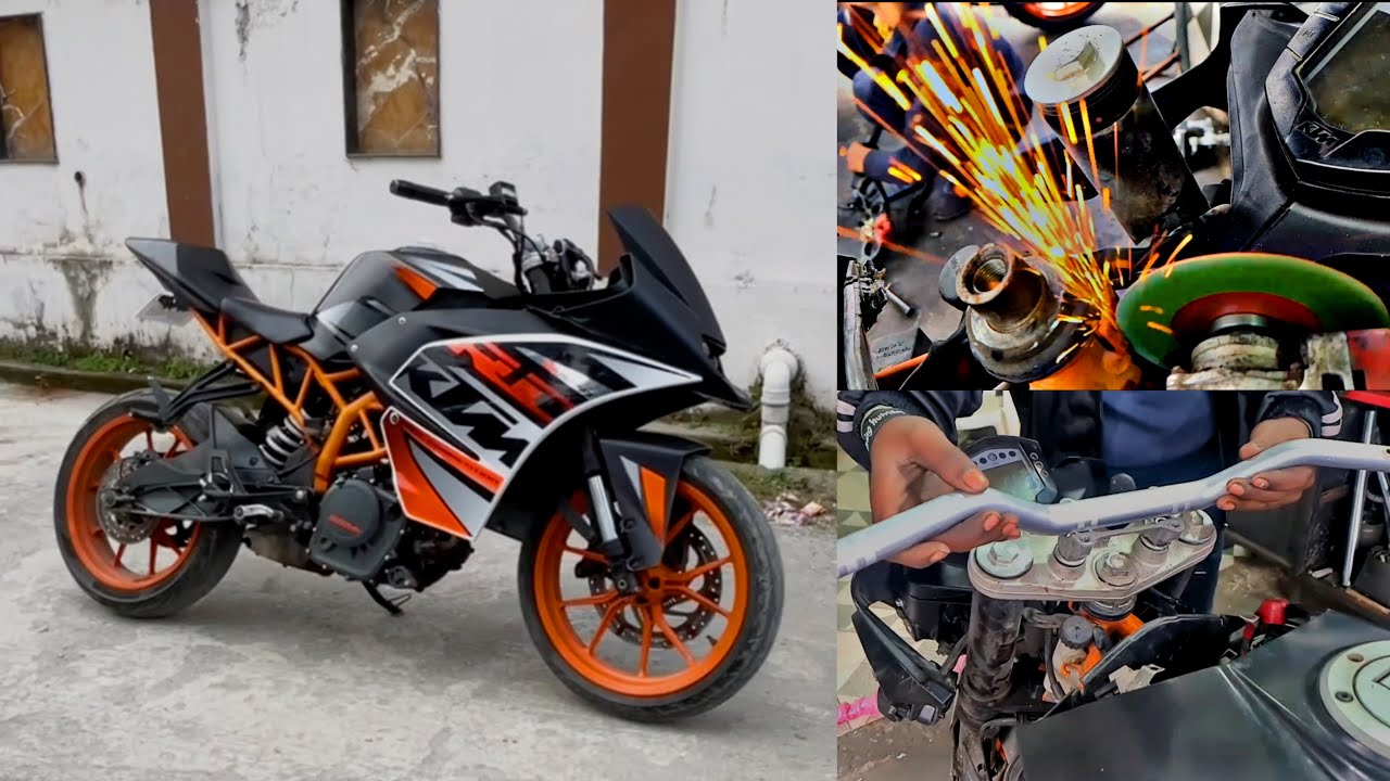 how to install duke handle in ktm rc 200 & 390 | Make ktm rc390 comfortable with duke handle