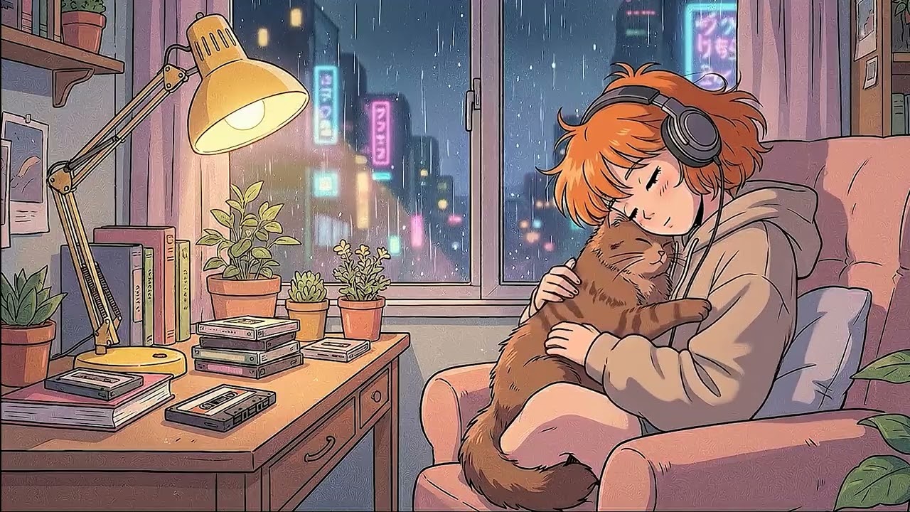 LOFI Music Tracks to RELAX with Your CAT on a Rainy Day