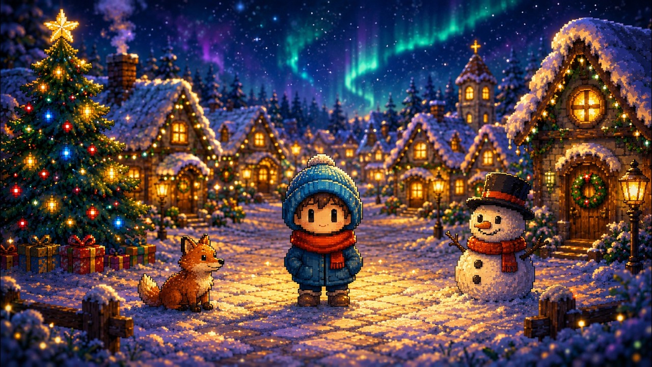 Cozy Lofi Christmas Chiptune | Soft 16 Bit RPG Vibes (Full Album | Peaceful Xmas Pixel Music)