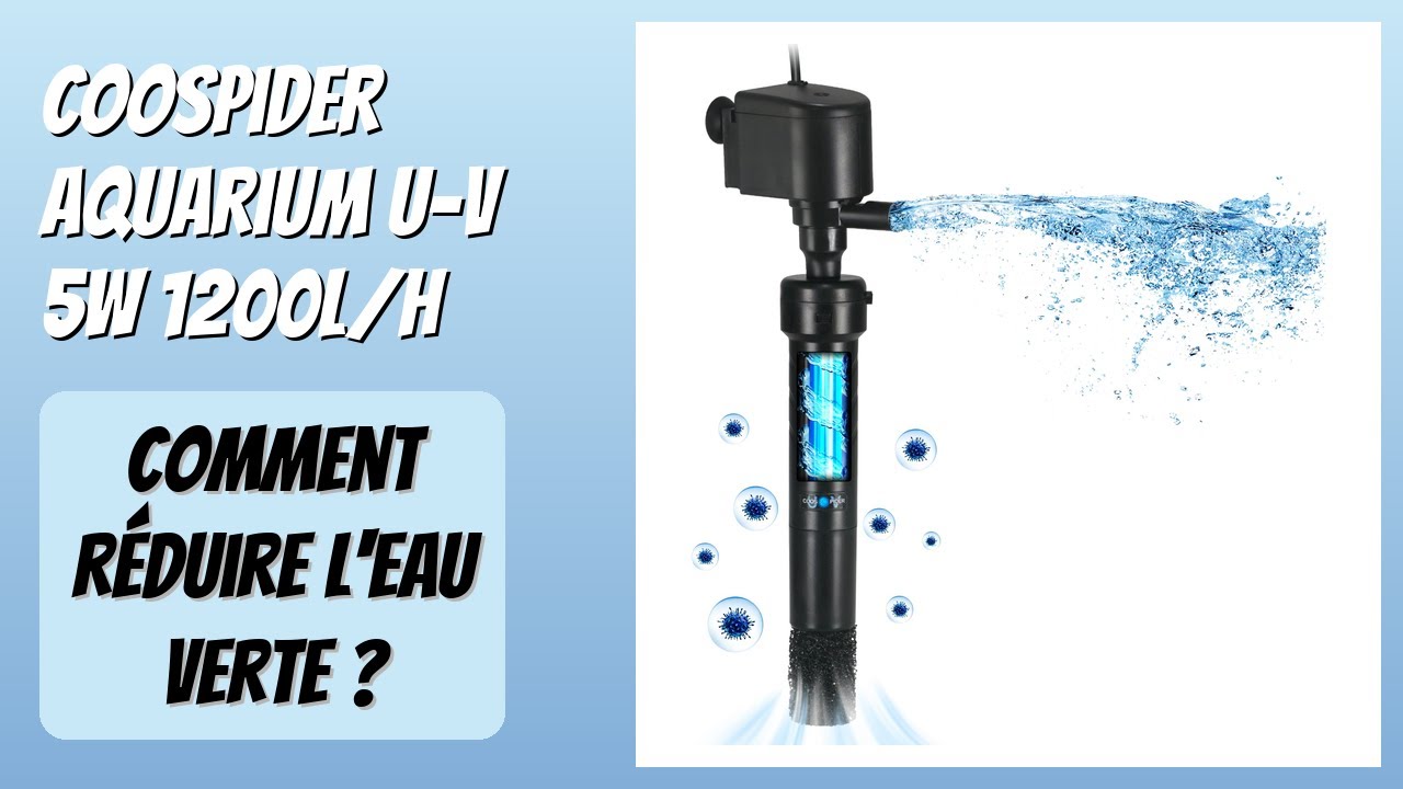 AVIS (2026) : Coospider Aquarium U-V 5W 1200L/H. DÉTAILS