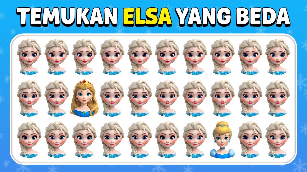 Temukan Emoji Yang Beda - Edisi Putri Disney 👸👑🌟 | Mudah, Sedang, Sulit | 30 Level Terbaik