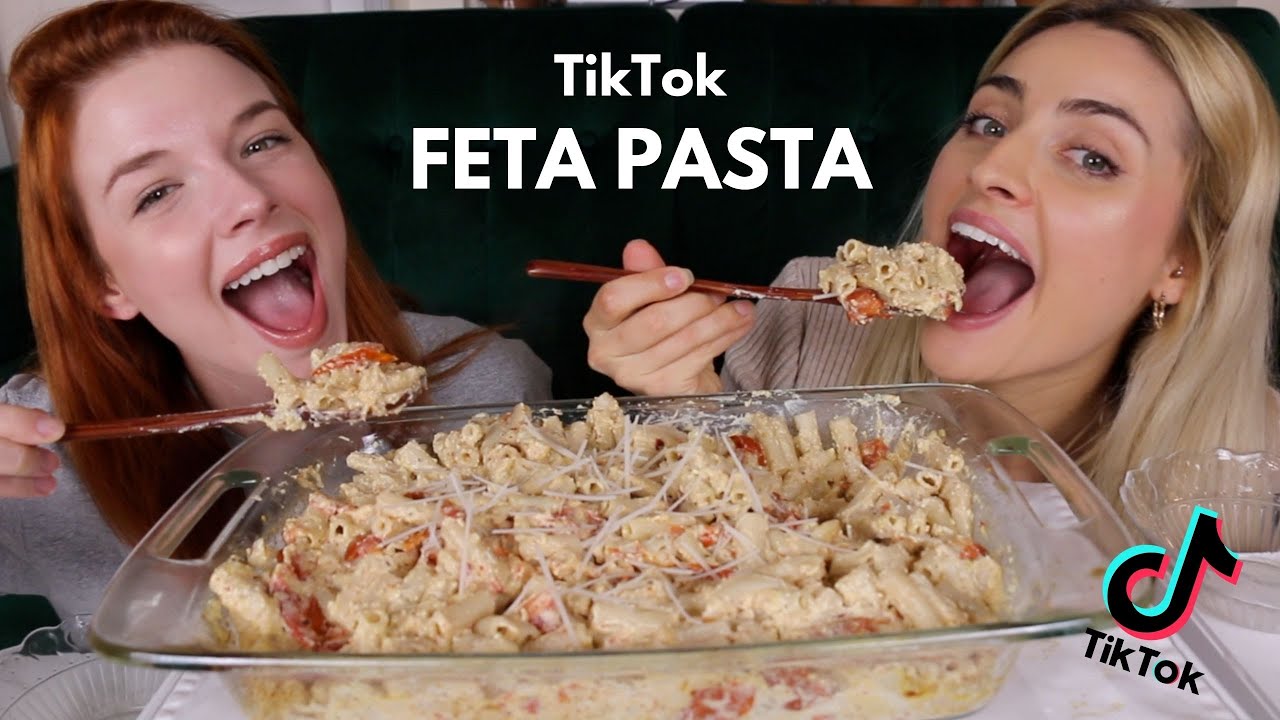 BAKED FETA PASTA Recipe & Mukbang (Viral Tiktok Trend)