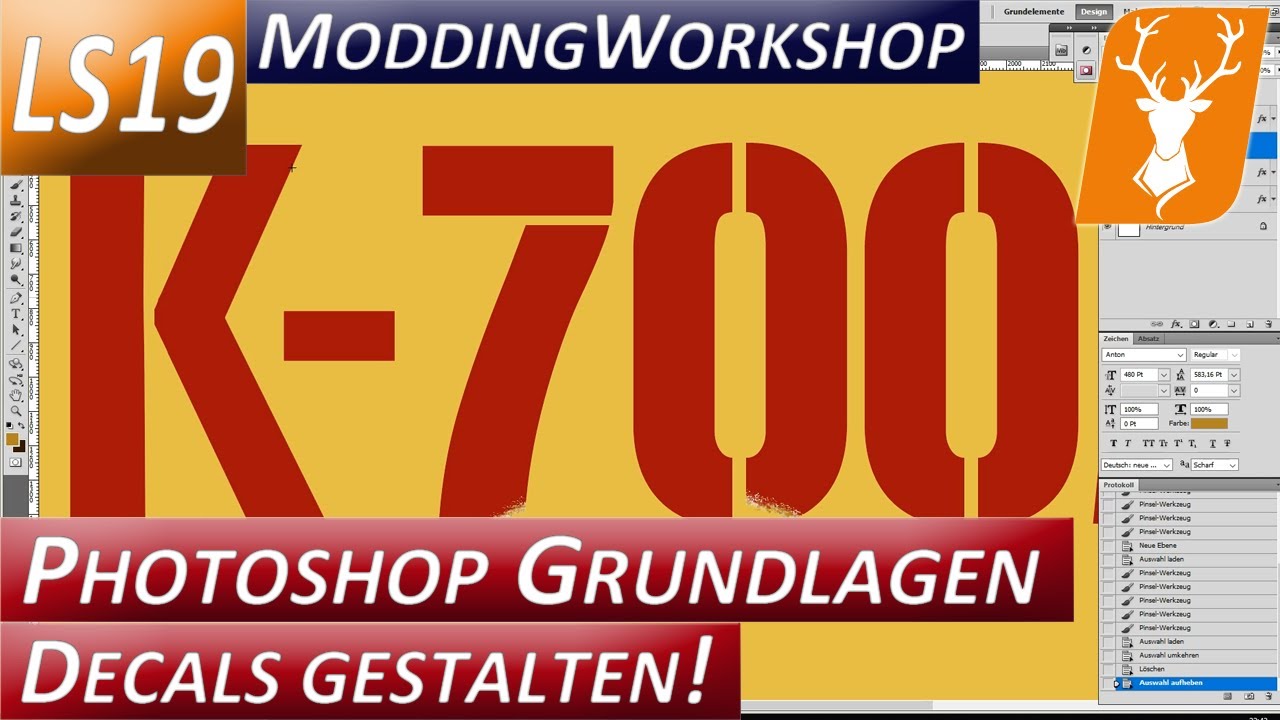 LS19 Let´s Mod #3 - Decals für den K-700A erstellen. Aufkleberrisse simmulieren!