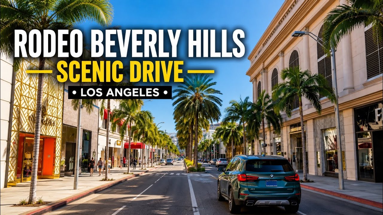Driving Through Beverly Hills, Los Angeles | Rodeo Drive, Hollywood & Sunset Blvd | Scenic Drive 4K