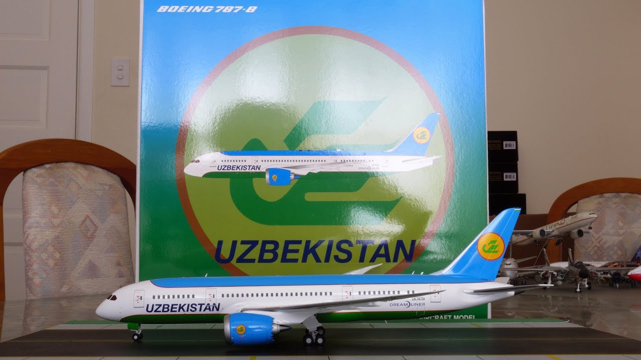 JC Wings 1:200 Uzbekistan Airways 787-8 Dreamliner Unboxing and Review [4K]
