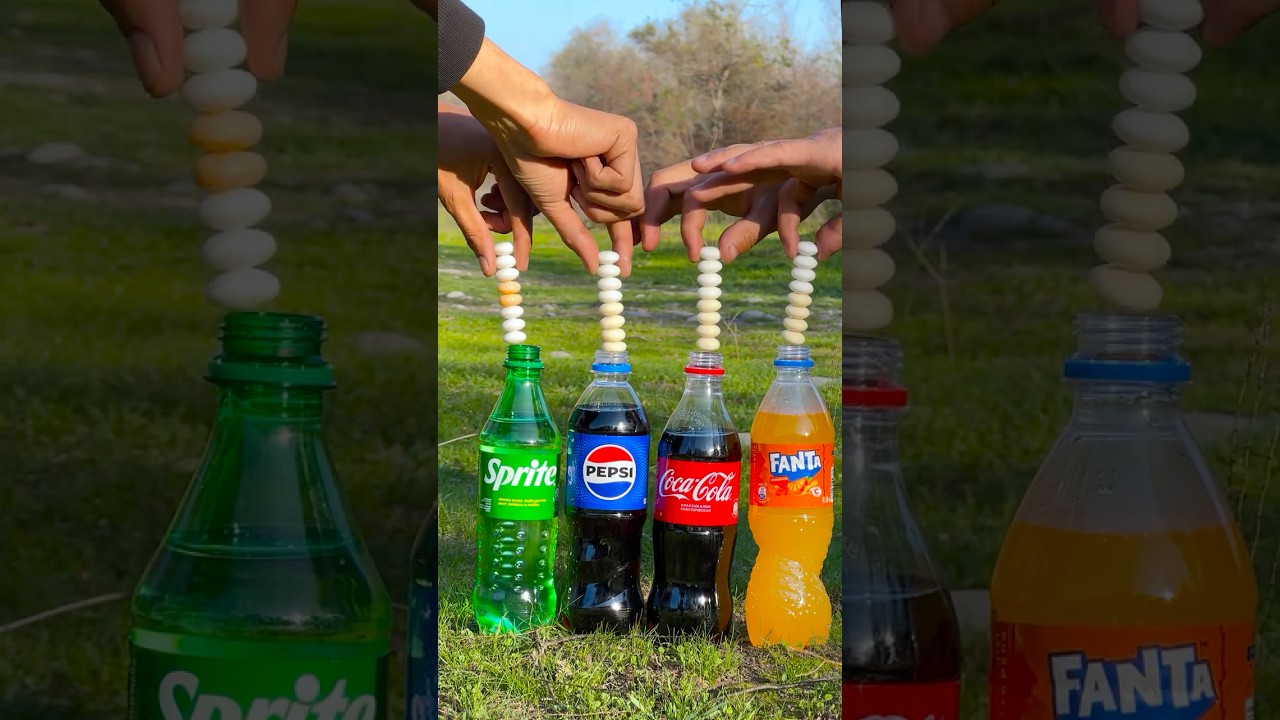 &ldquo;Comparing explosions: Mentos vs. Coke and Pepsi!&rdquo; 🔥 #experiment #cokevsmentos