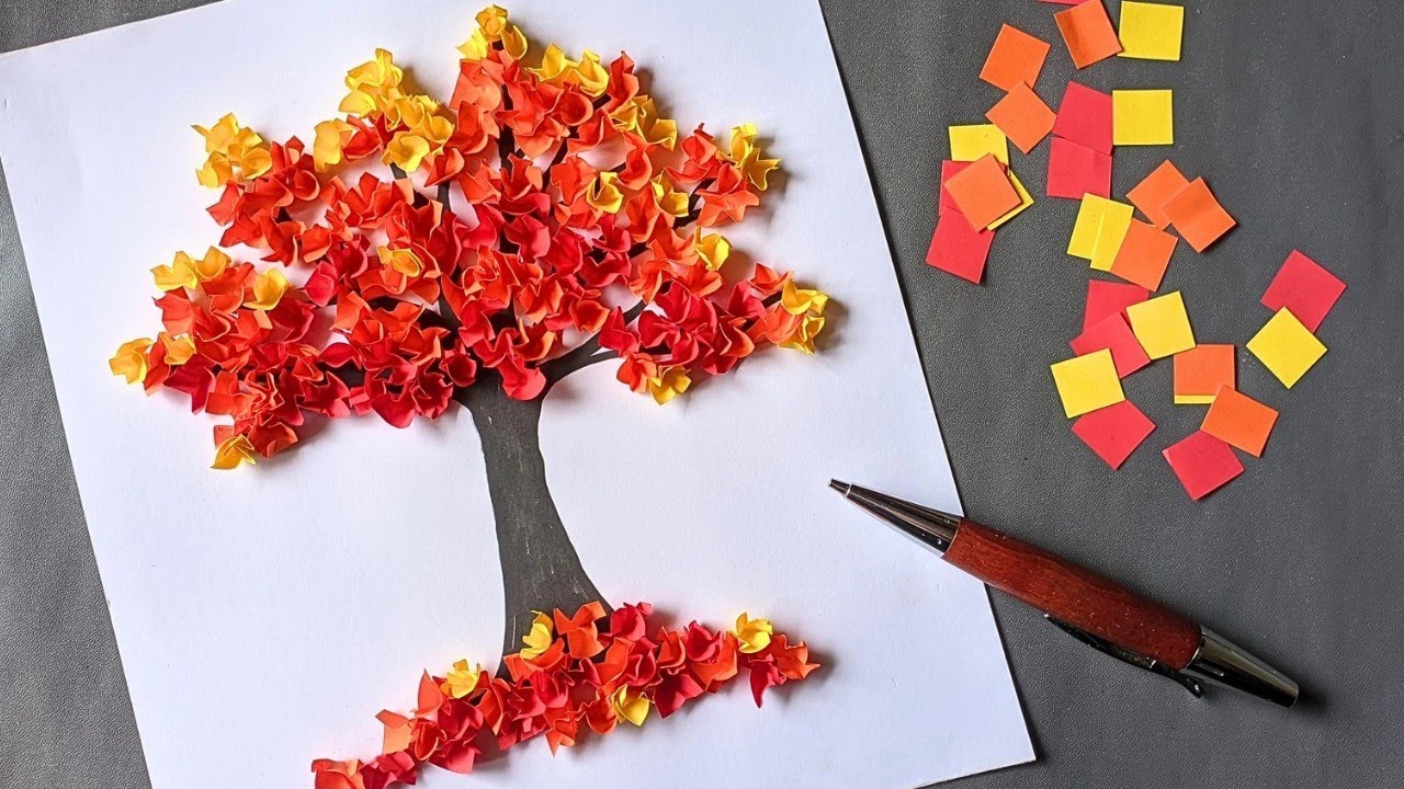 DIY Paper Tree Projects | How to Make Paper Tree Collage | Collage Making Ideas