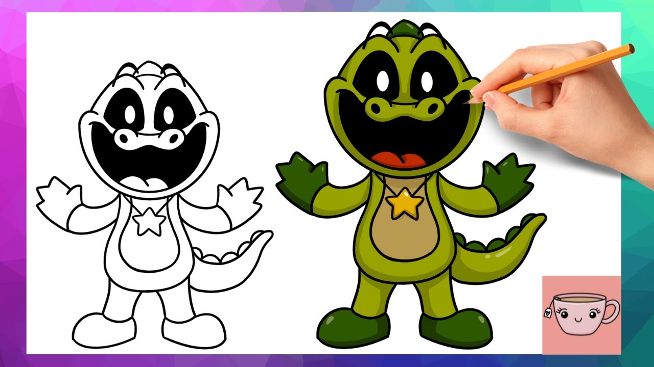 How To Draw Crocky Rocky from Poppy Playtime | Fanmade Smiling Critters | Easy Drawing Tutorial