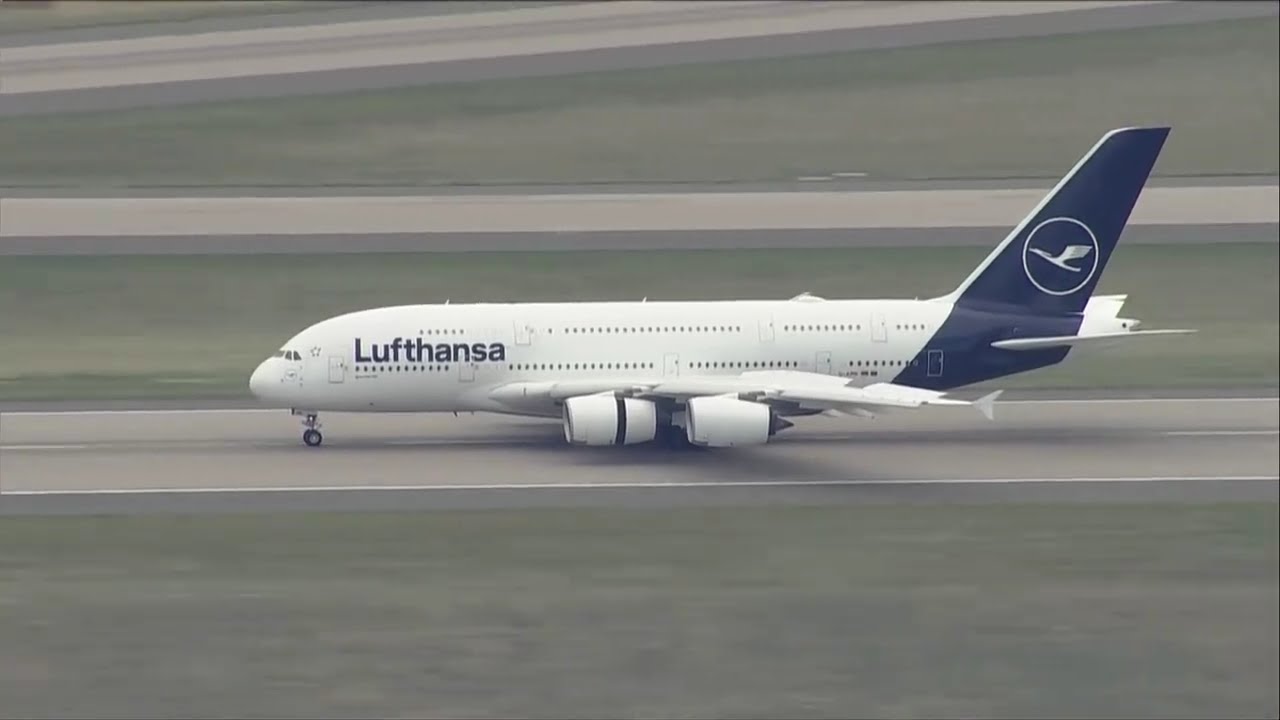 Denver airport welcomes Lufthansa's giant Airbus A380 on maiden flight