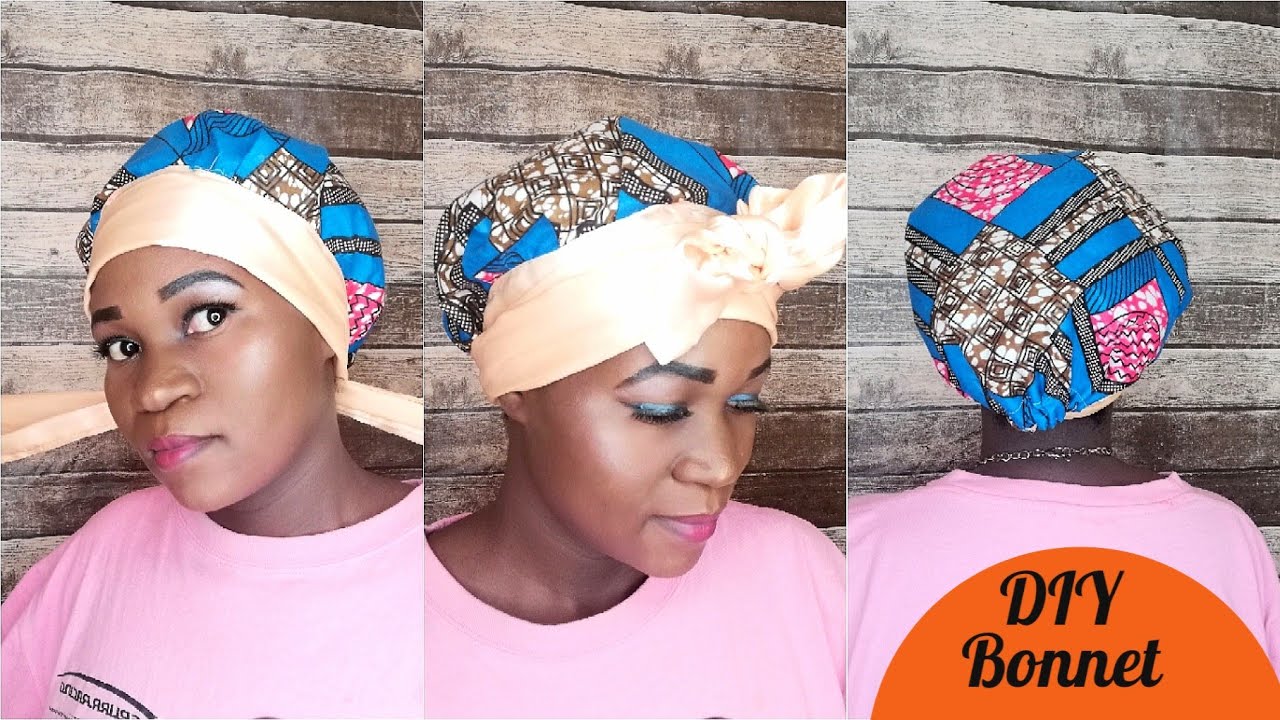 How to Sew Easy Satin lined Headwrap with Elastic (Bonnet/Turban DIY)