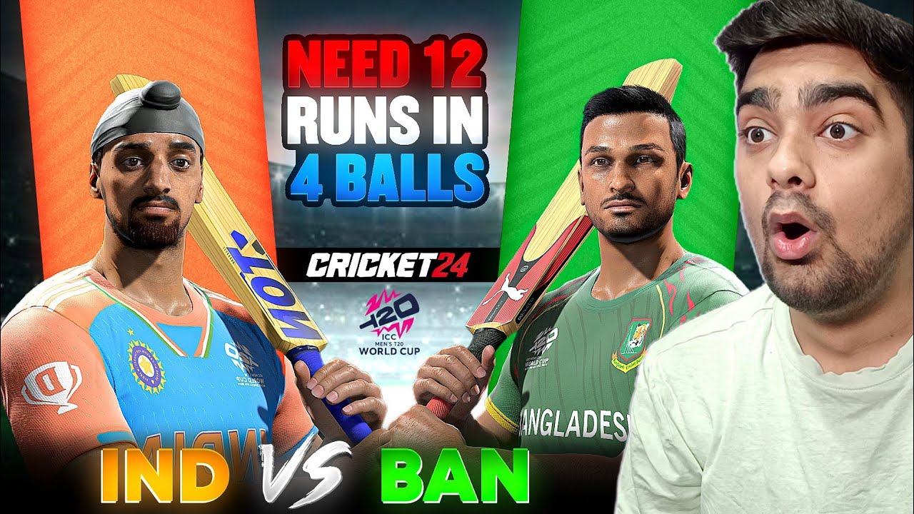 THRILLER! *Need 12 RUNS In 4 BALLS* INDIA Vs BANGLADESH T20 World Cup 2024 Cricket 24