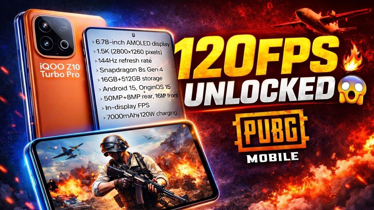 iQOO Z10 Turbo Pro PUBG 120FPS Unlock Test 🔥 Smooth & Stable Gameplay