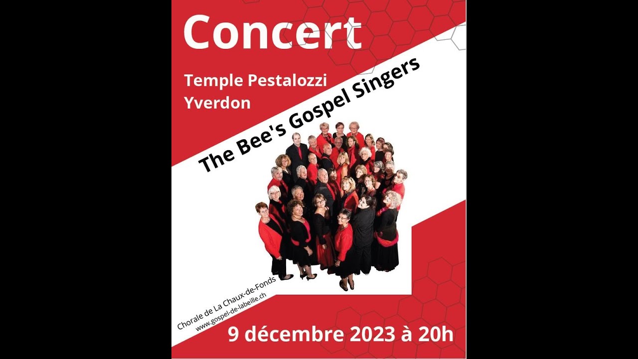 Concert  des Bee's Gospel Singers au temple d'Yverdon-les-Bains le 9 décembre 2023