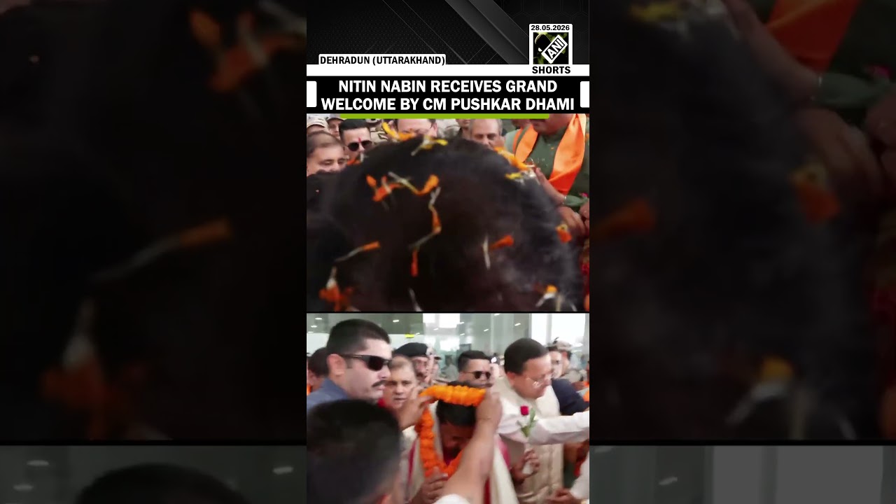BJP&rsquo;s National President Nitin Nabin receives grand welcome by CM Pushkar Dhami at Dehradun airport