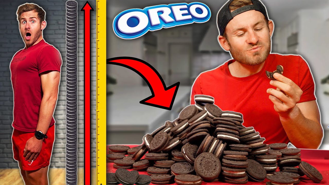 Eating My HEIGHT In Oreo Cookies! (INSANE Food Challenge)