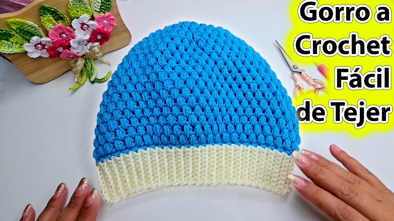 ✨ ¡El GORRO MÁS FÁCIL a Crochet! ¡Perfecto para Principiantes! ¡Haz el Tuyo HOY!