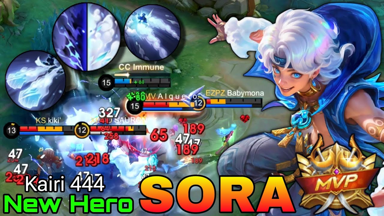 New Hero Sora is OP?! - New Hero Fighter / Assassin Gameplay by Kairi 444 - Mobile Legends 
