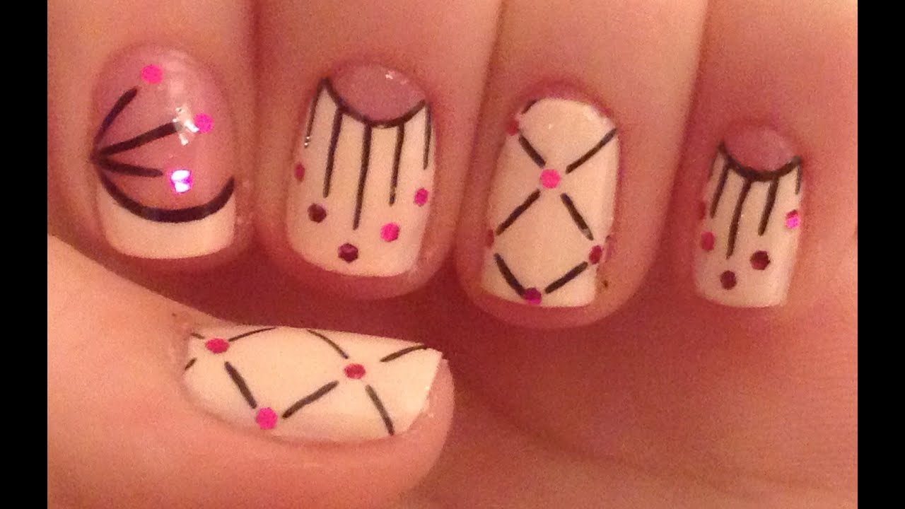 Easy Pink and Black Nail Art Tutorial