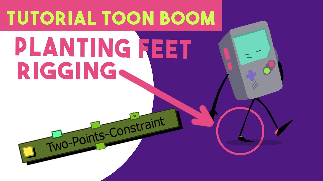 Rigging en Toon Boom Harmony | 2. Plantar pie en el piso - Two point Constraint - Planting feet