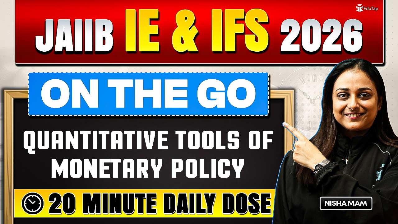 JAIIB IE & IFS Online Free Classes 2026 | Quantitative tools of Monetary Policy Concept & Ques