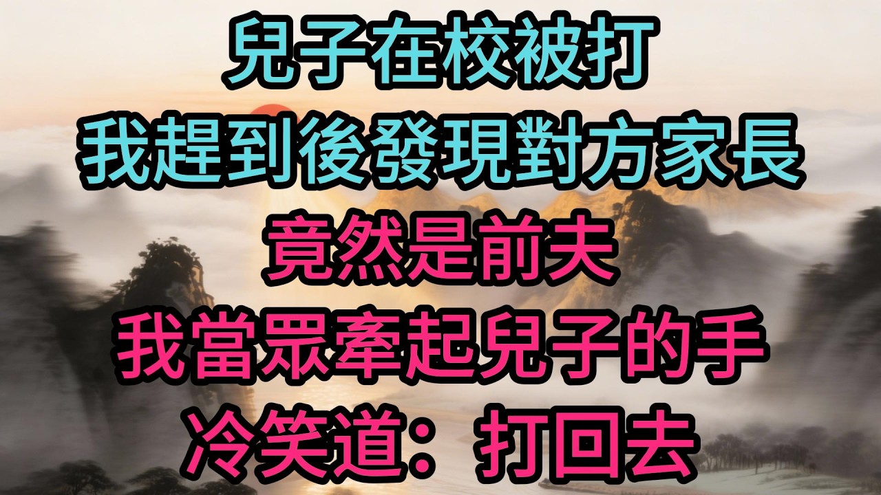 兒子在校被打，我趕到後發現對方家長竟然是前夫。我當眾牽起兒子的手，冷笑道：打回去，醫藥費讓你親爹出