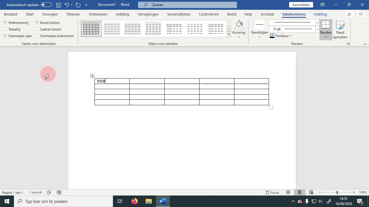 Eenvoudige tabel maken en aanpassen in Word
