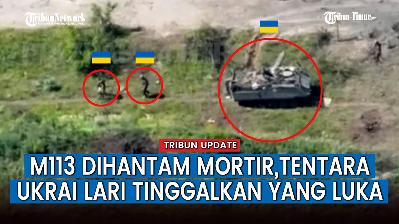 FULL Detik-detik Pengangkut Personel Lapis Baja Ukraina Disikat Mortir Rusia