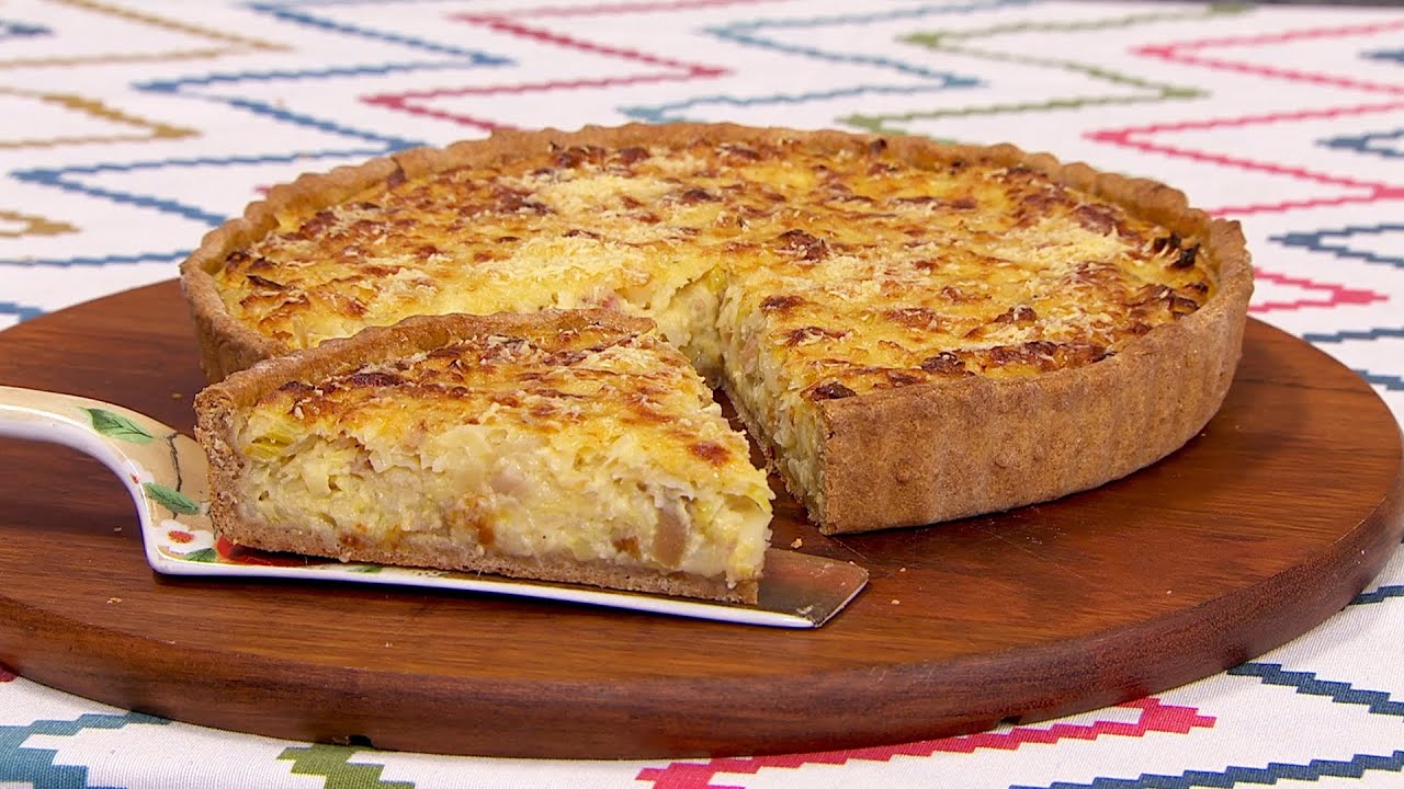 Tarta de vegetales, queso y panceta