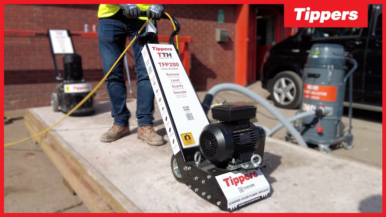 Floor Scarifier Hire - Tippers Tool Hire - Trelawny TFP200 Concrete Floor Planer & Deck Scaler