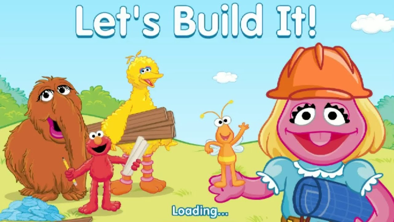 Sesame Street Let's Build It Game with Fairy Elmo and Big Bird Construction Work