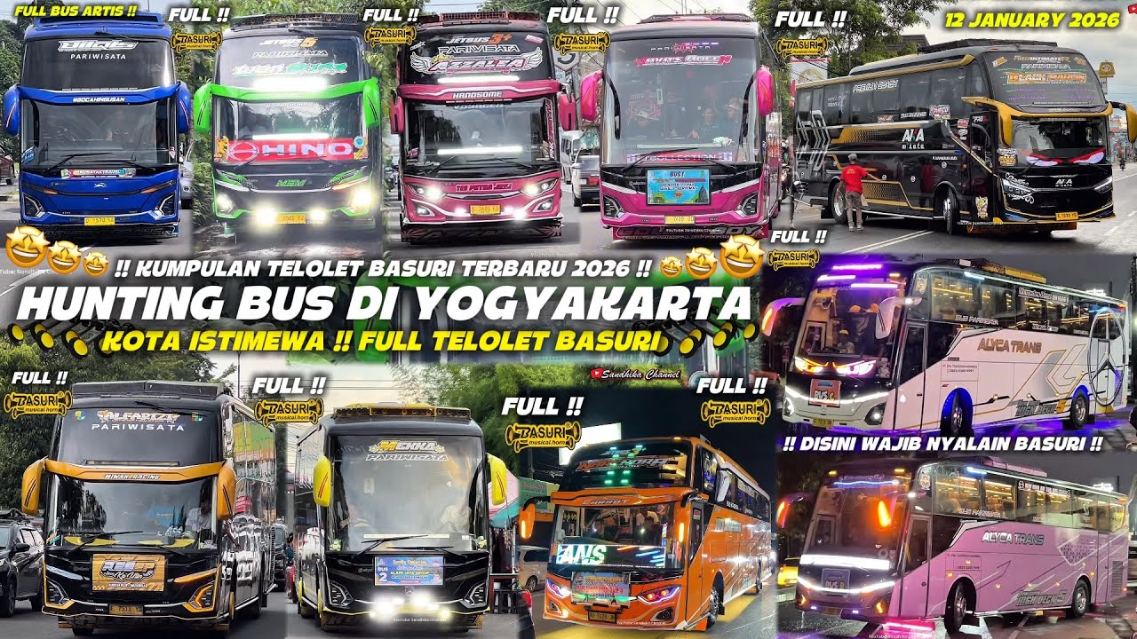 HEBOH‼️ KUMPULAN BUS TELOLET TERBARU DI JOGJA BANYAK ARTIS BUS!! FULL BASURI CORONG ATAS 🥳🤯