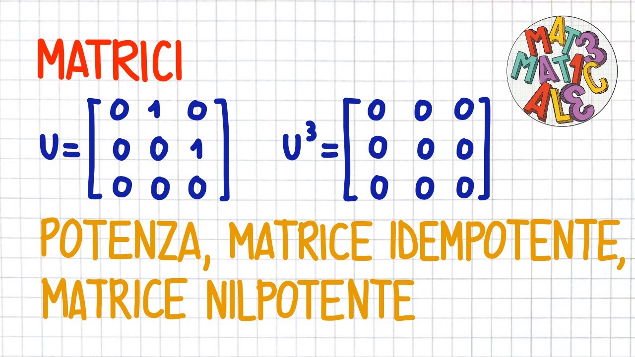 MATRICI - potenza di una matrice quadrata, matrice idempotente, matrice nilpotente      _ MT20