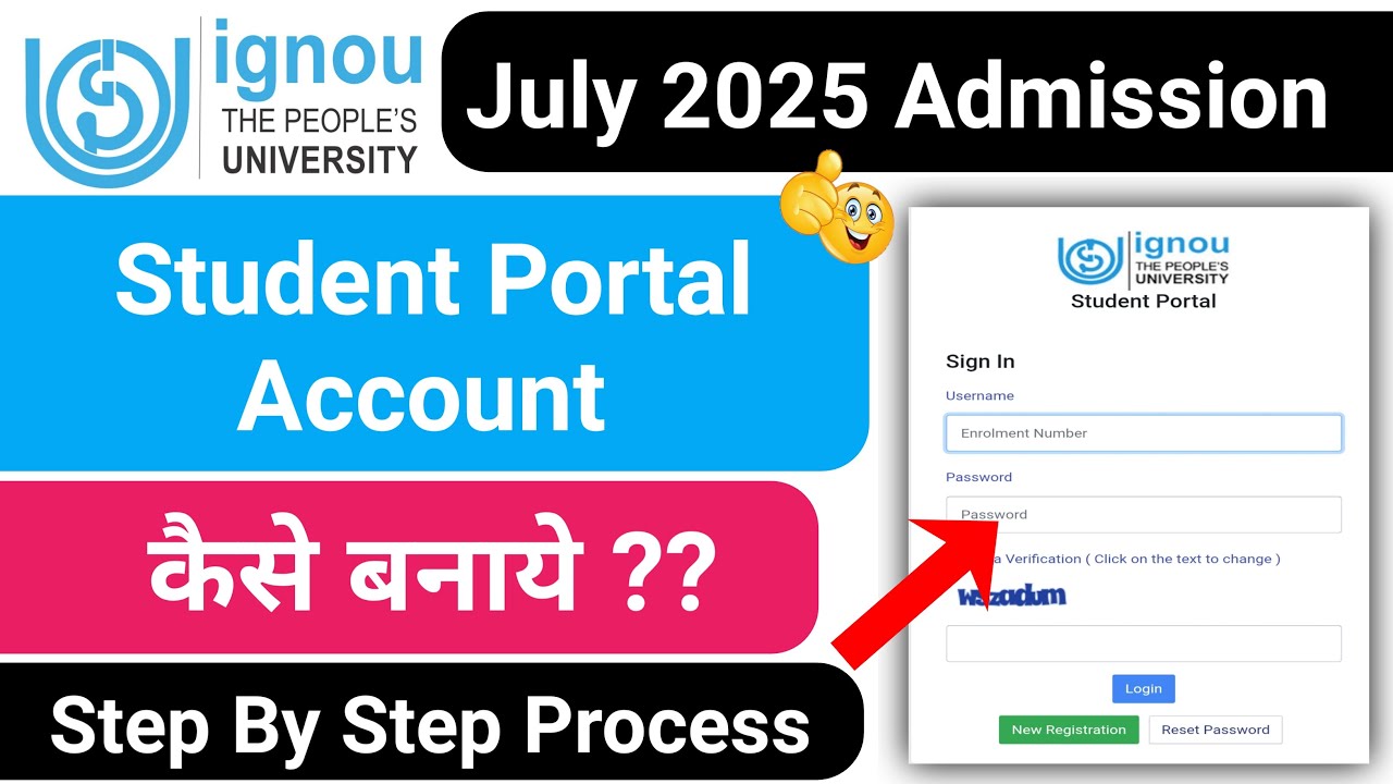 IGNOU Student Portal Account कैसे बनाये | How to Create IGNOU Student Account IGNOU Admission 2025_