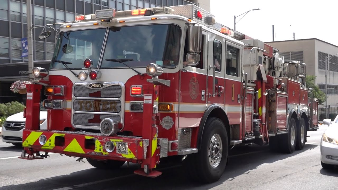 Harrisburg Bureau of Fire Wagon 4 & Tower 1 Responding 7/8/23