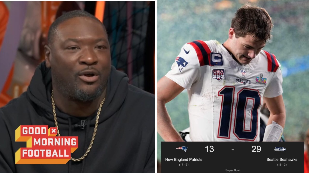 GMFB | LeGarrette Blount reacts to Patriots' ugly Super Bowl LX loss, Drake Maye's turnovers