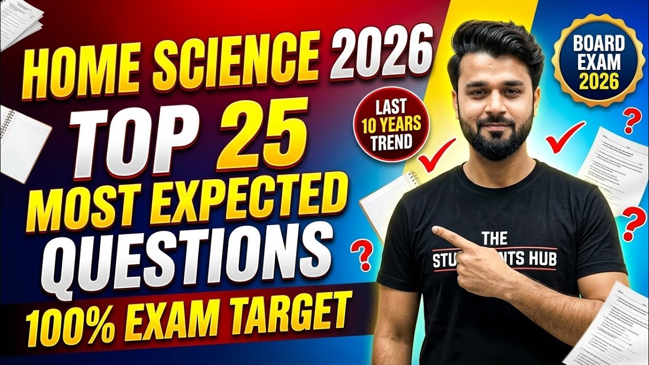 Class 12 Home Science 2026 | Top 25 Most Expected Questions | Last 10 Years Trend | Board Exam 