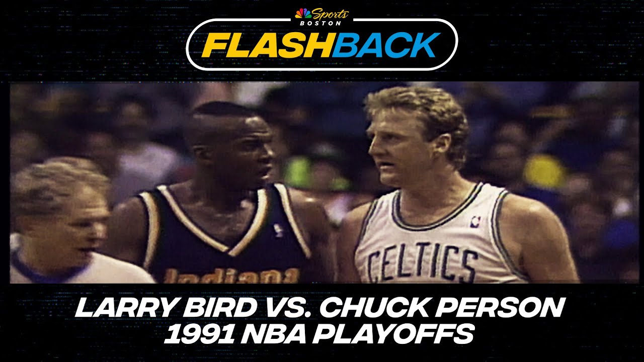 1991 NBA PLAYOFFS: Larry Bird vs Chuck Person in Game 1 | Highlights