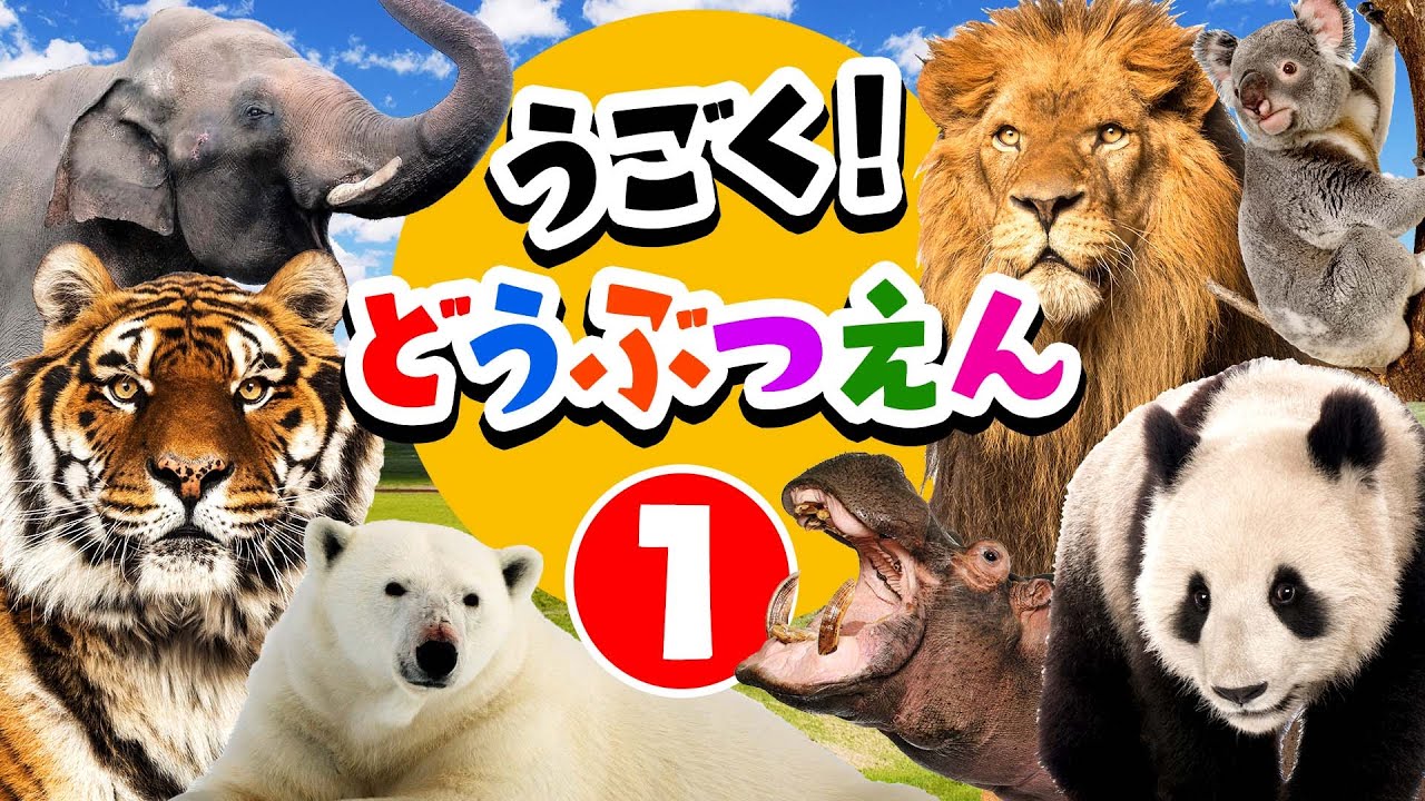 【動く♪動物園の生き物たち★①】サファリカーに乗って色んな動物を探しに行こう！
