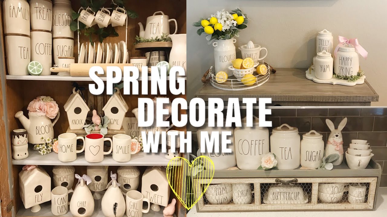 SPRING RAE DUNN DECORATE WITH ME | MY NEW HUTCH!