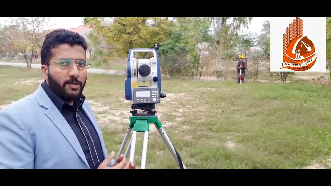 Area measurement using total station. ٹوٹل سٹیشن سے رقبہ معلوم کرنا۔