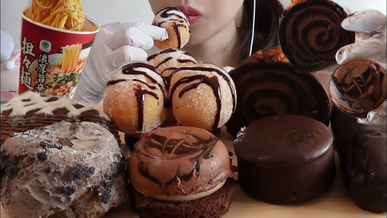 ASMR コンビニ チョコスイーツ Convenience store chocolate dessert eating sounds