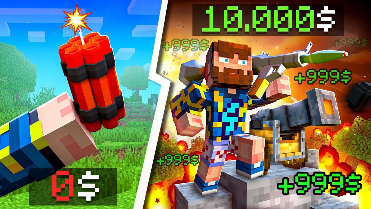 😰Майнкрафт, но РАЗРУШЕНИЕ = ДЕНЬГИ [Симулятор Уничтожения] + Кабан